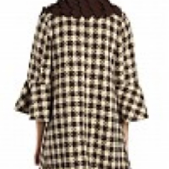 BELL SLEEVE HOUNDSTOOTH COAT - Picture 2 of 4